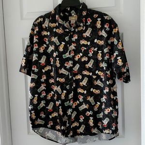 Natural Issue men's short sleeve button down shirt. XL. Black.